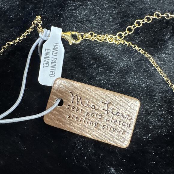 Mia Fiore Ladybug Necklace 18 kt. Gold Plated Sterling Silver 925 16"+2" Italy - Picture 6 of 12